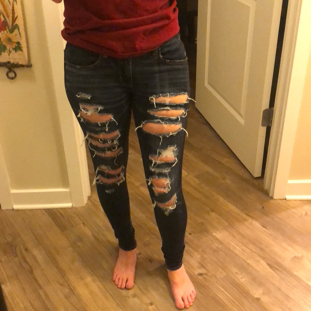 Dark Wash Ripped Jeans